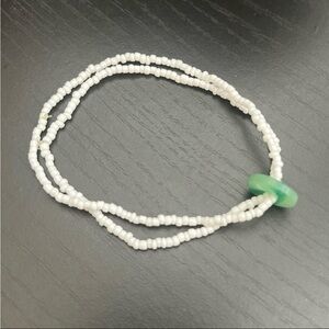 Hand made beaded bracelet with jade bead